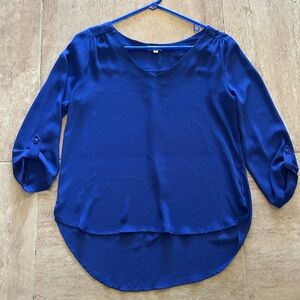 Lily White Size Small Women’s Pullover Blue Blouse